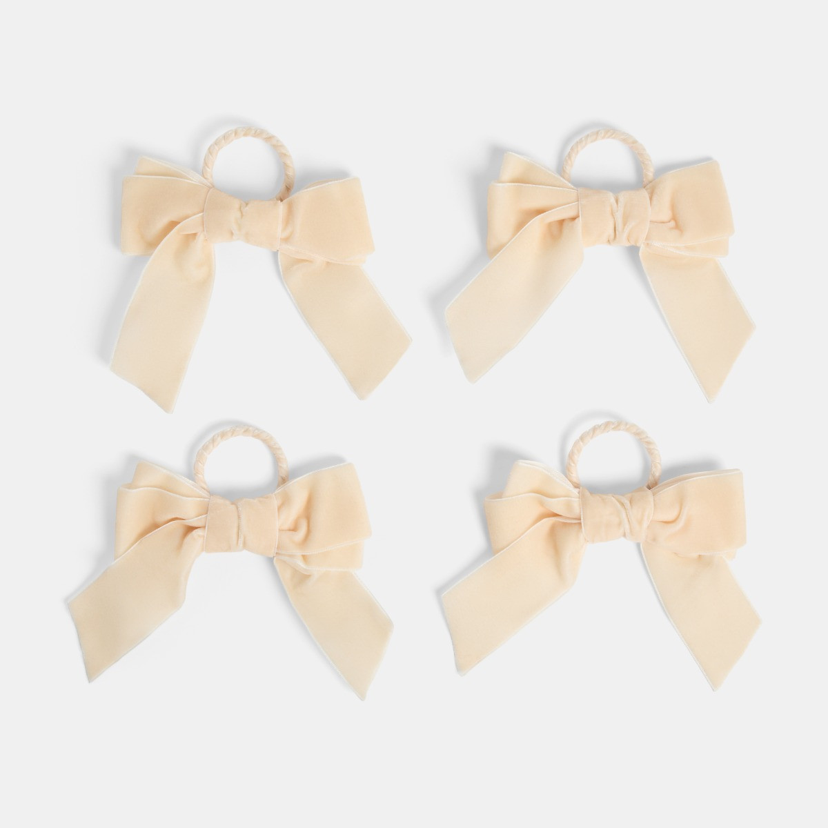 OHS 4 Pack Bow Napkin Rings - Cream>