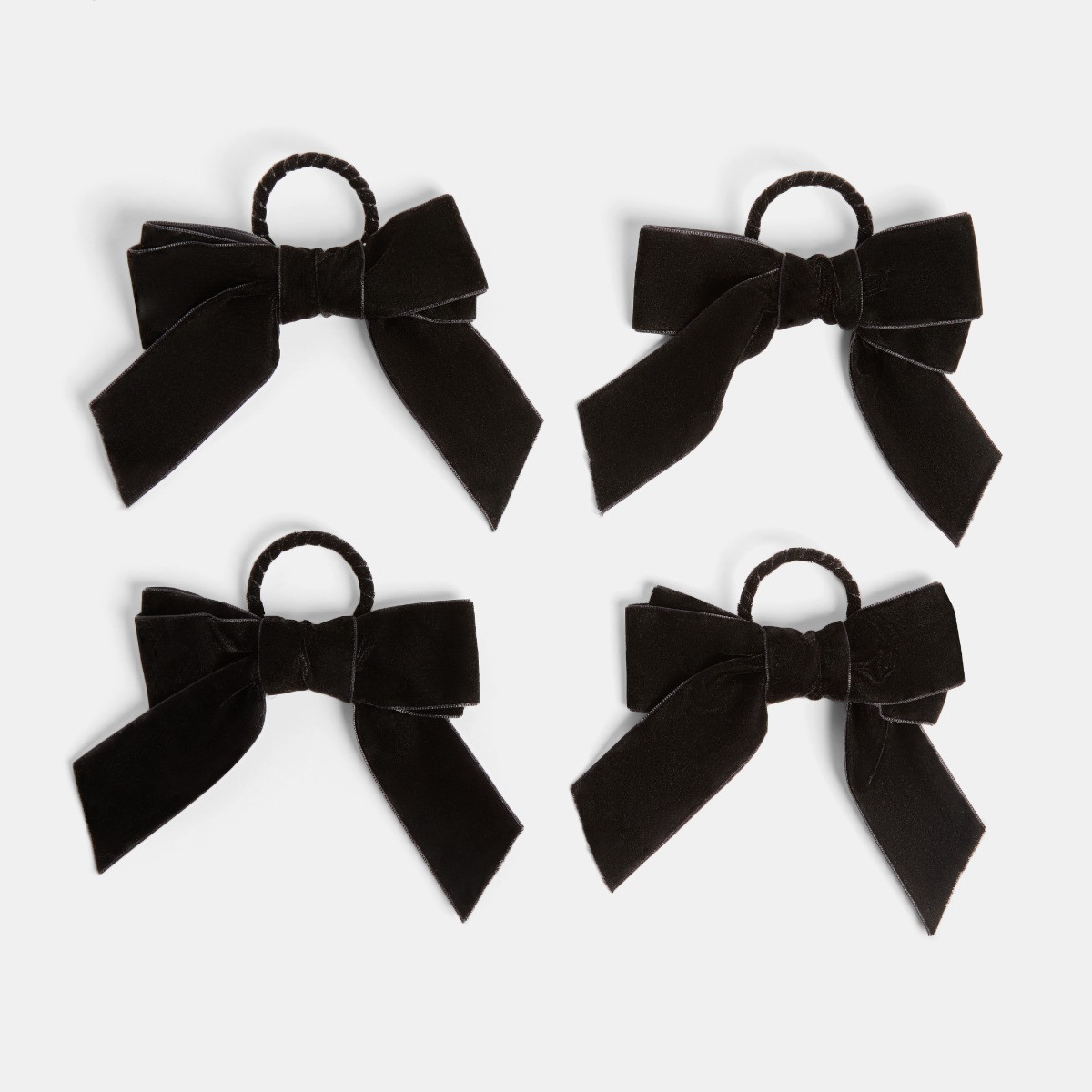 OHS 4 Pack Bow Napkin Rings - Black>