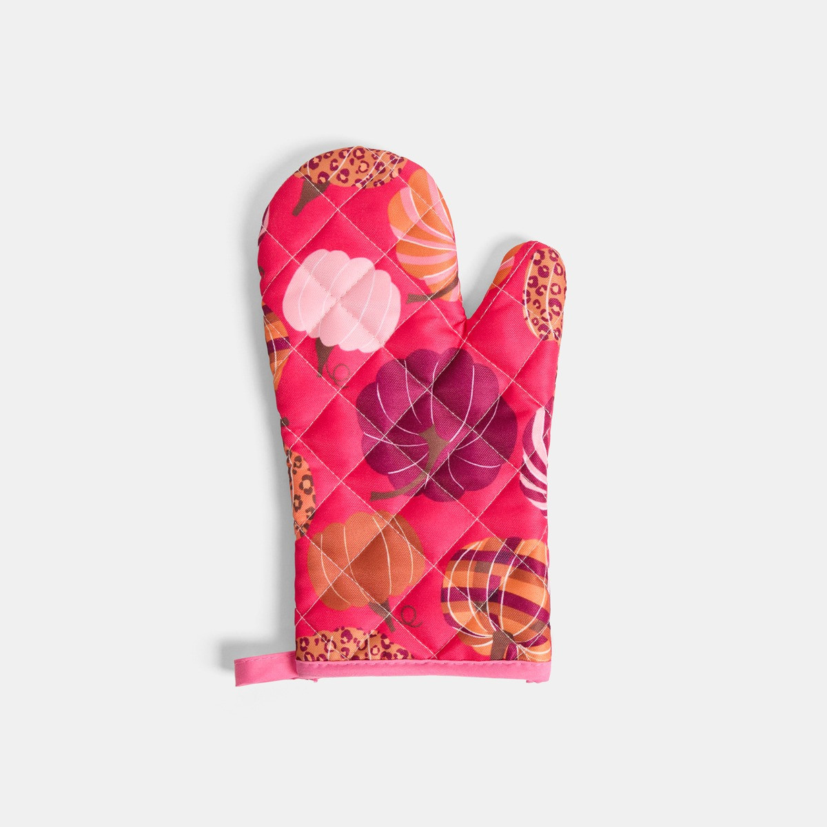 OHS Pumpkin Print Oven Mit & Pot Stand Set - Hot Pink>