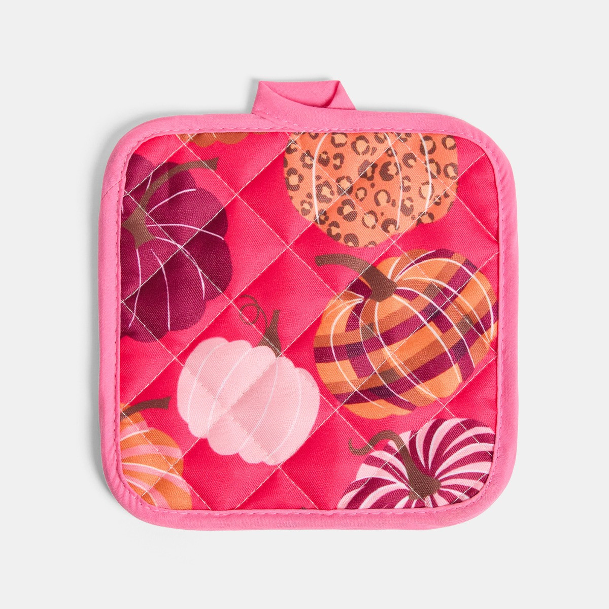 OHS Pumpkin Print Oven Mit & Pot Stand Set - Hot Pink>