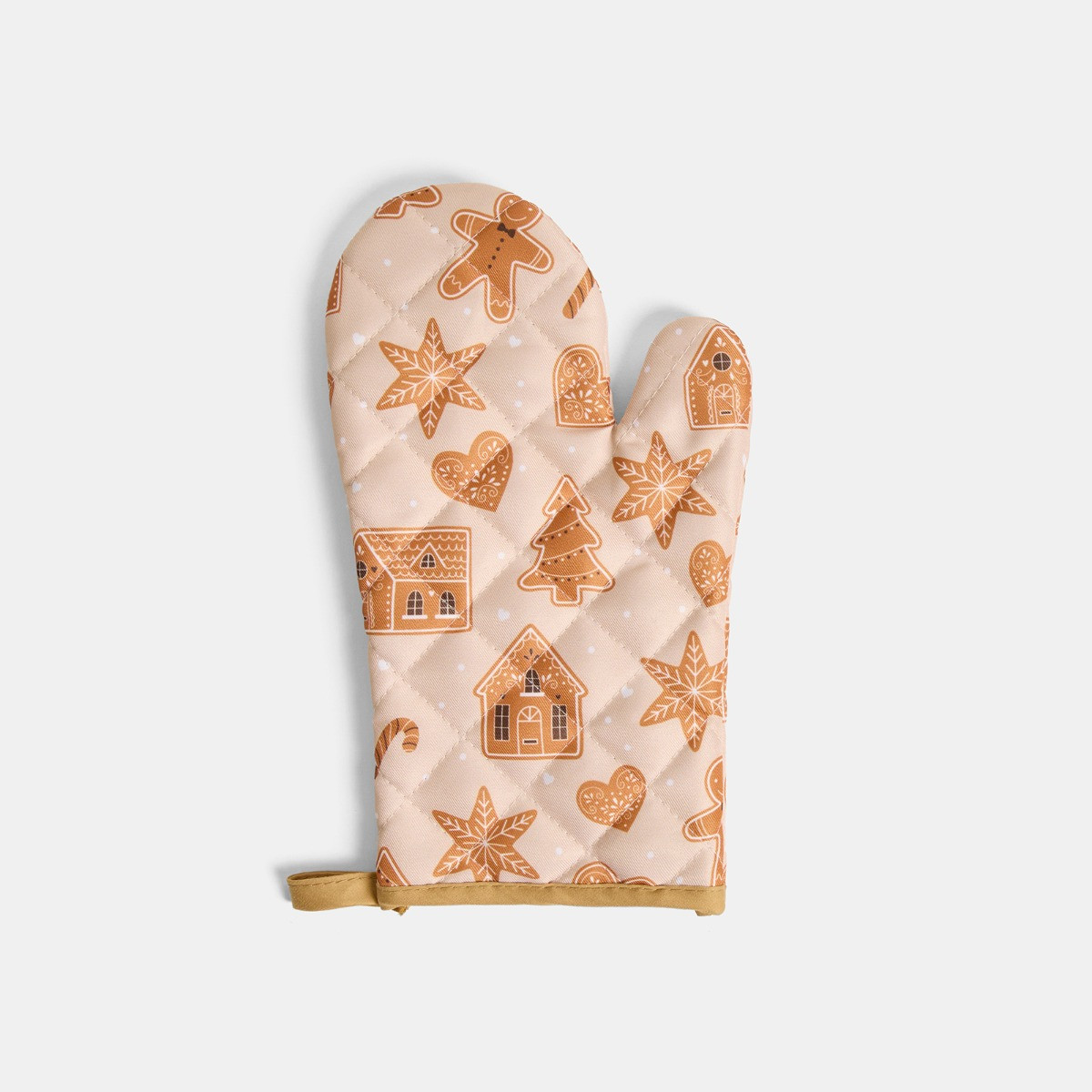OHS Gingerbread Print Oven Mit & Pot Stand Set - Brown>
