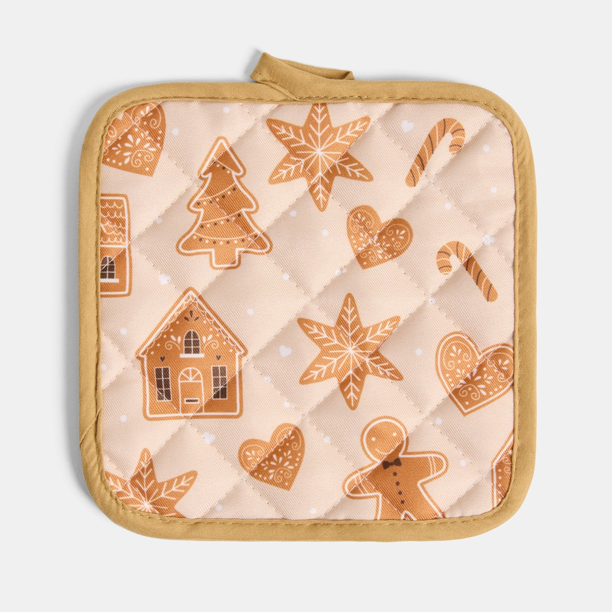 OHS Gingerbread Print Oven Mit & Pot Stand Set - Brown>
