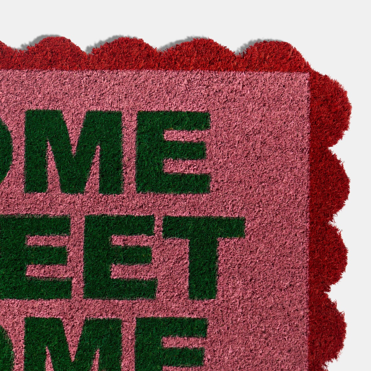 OHS Scallop Edge Home Sweet Home Printed Coir Mat -  Pink/Red>