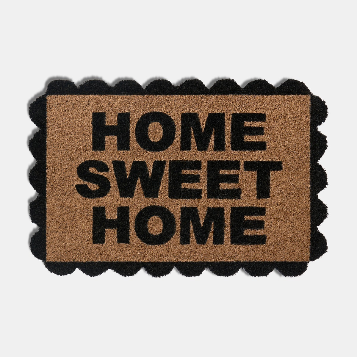 OHS Scallop Edge Home Sweet Home Printed Coir Mat - Black/Natural>