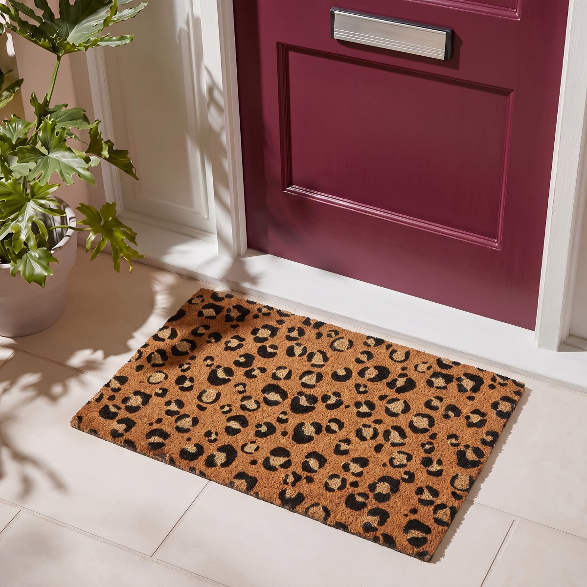 OHS Leopard Print Coir Mat - Natural>