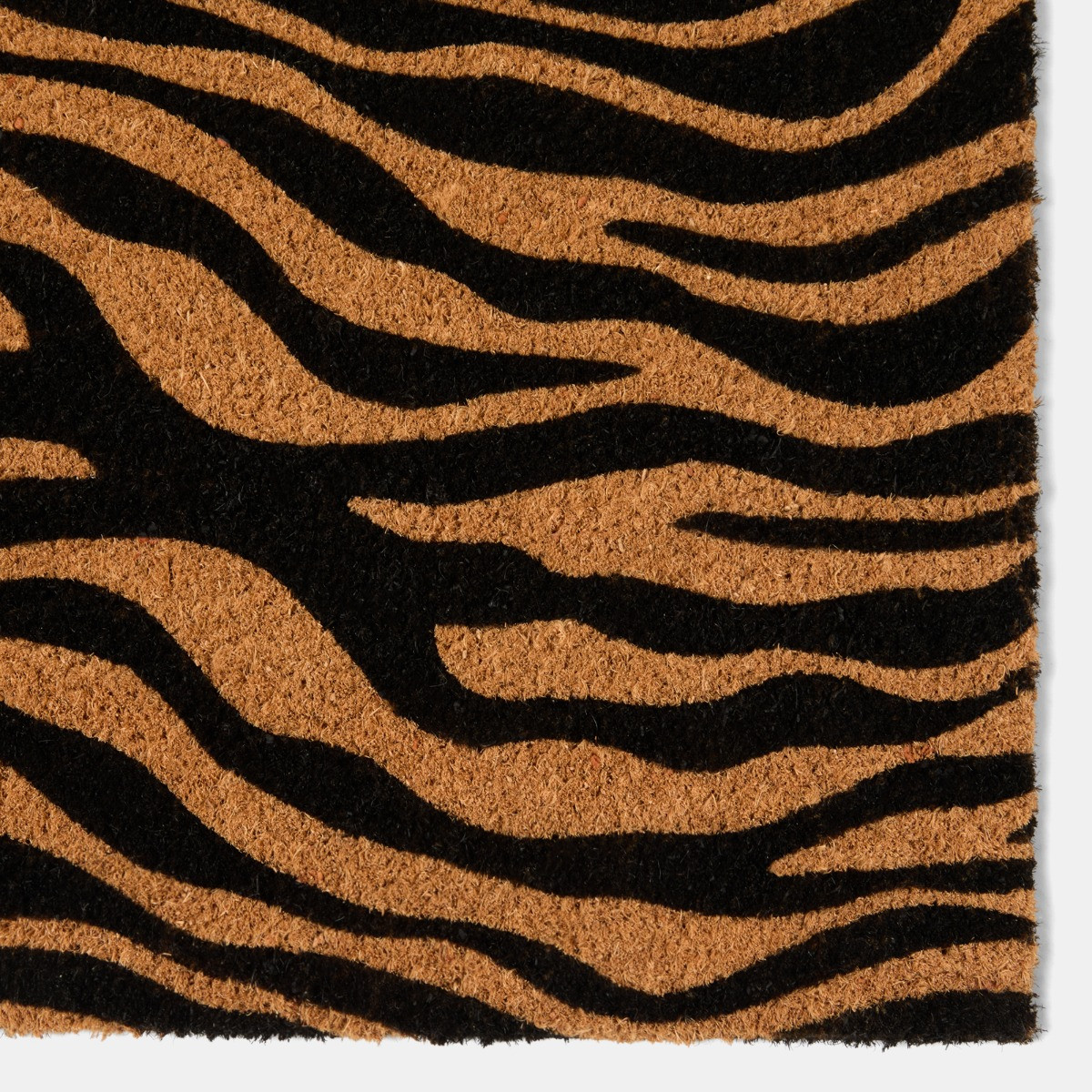 OHS Zebra Print Coir Mat - Brown/Black>