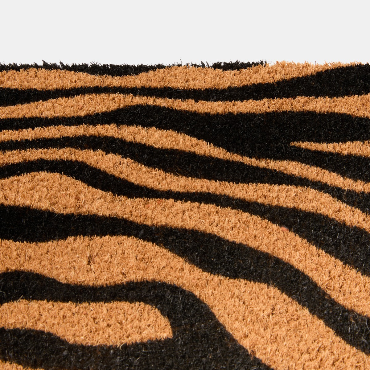 OHS Zebra Print Coir Mat - Brown/Black>