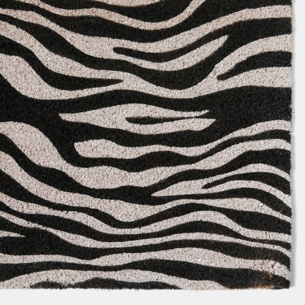 OHS Zebra Print Coir Mat - Monochrome>