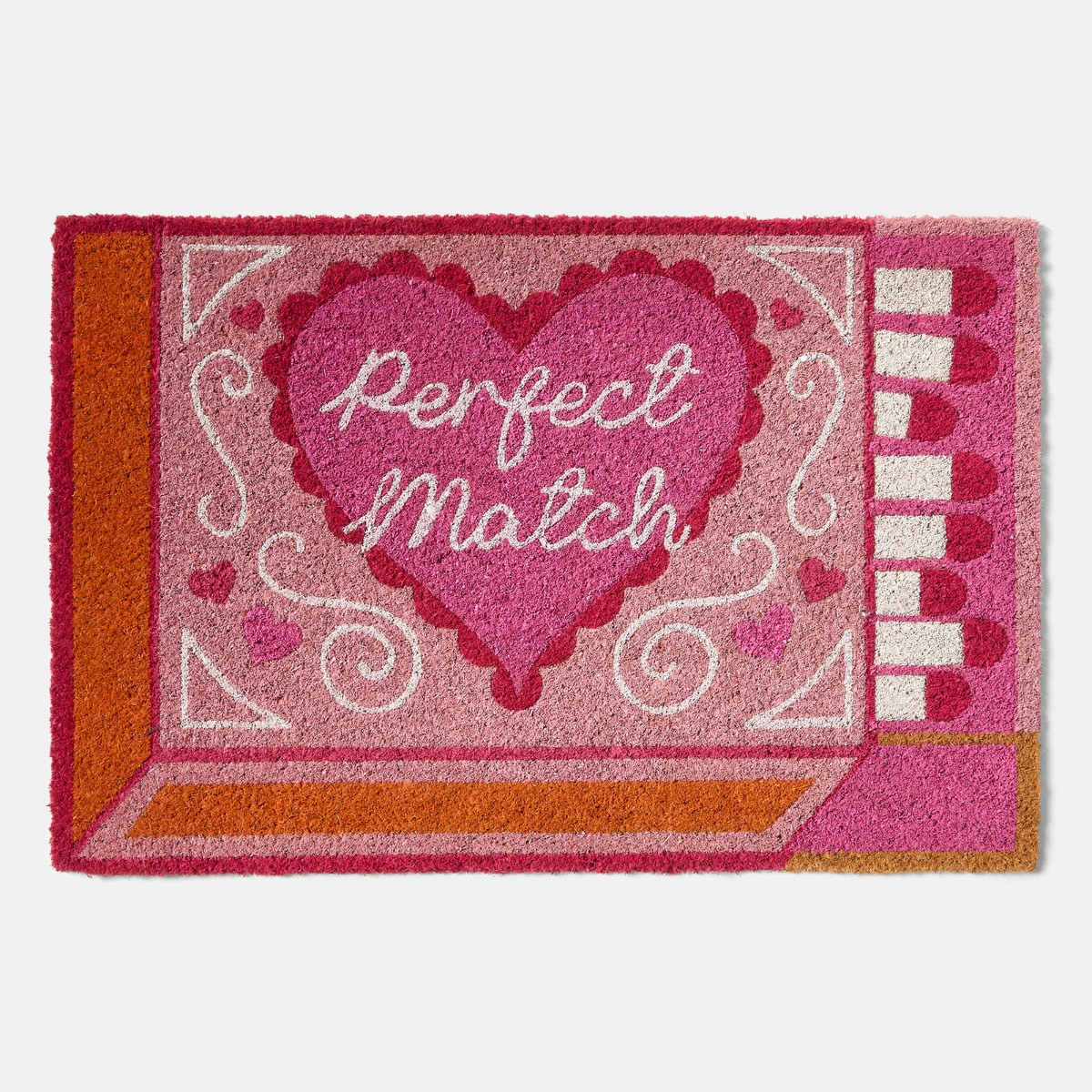 OHS Matchstick Print Coir Mat - Pink>