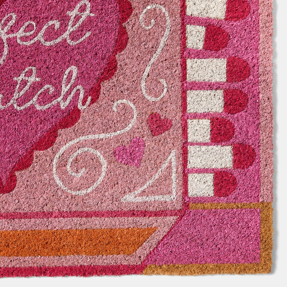 OHS Matchstick Print Coir Mat - Pink>