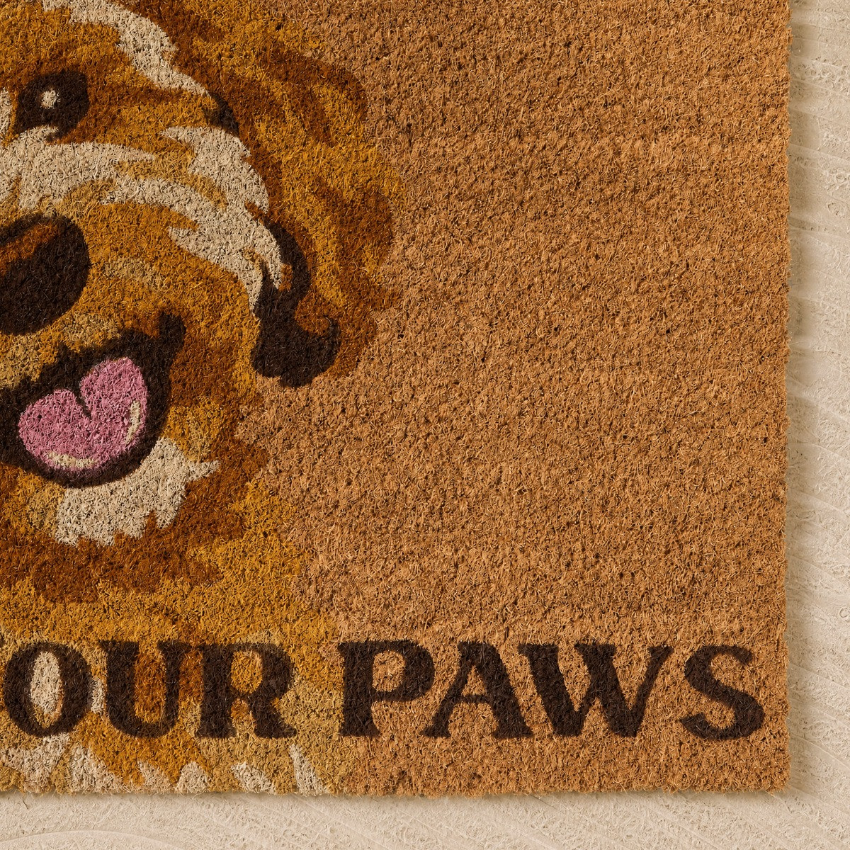 OHS Dog Print Coir Mat - Brown>