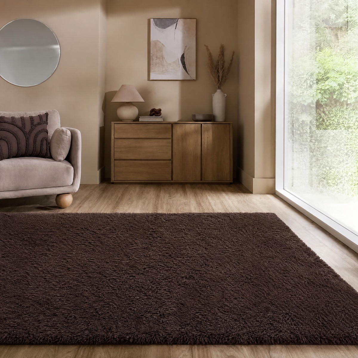 OHS Soft Fluffy Floor Rug - Chocolate>