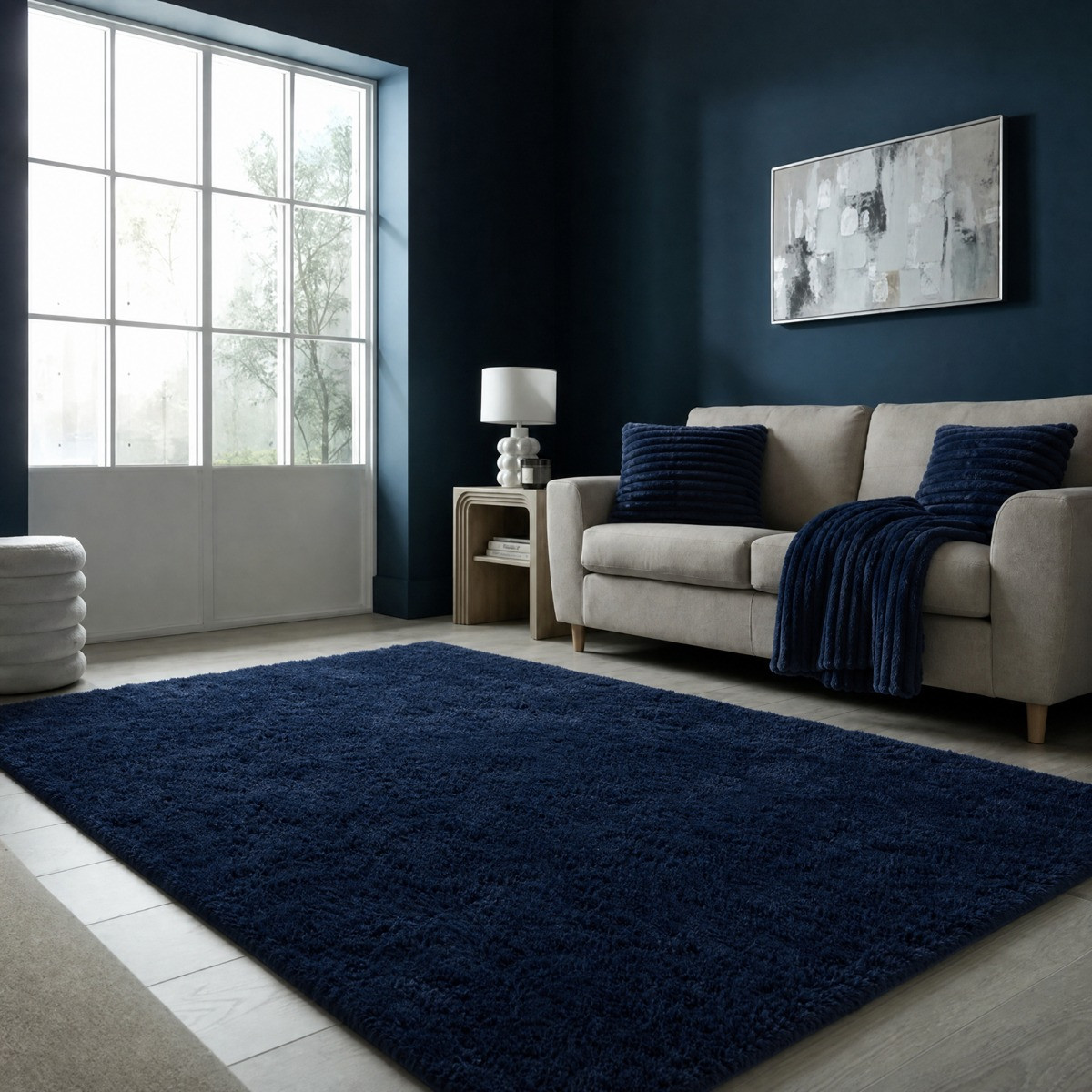 OHS Cosy Teddy Rug - Navy>