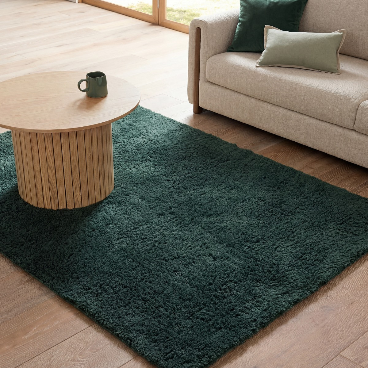 OHS Cosy Teddy Rug - Green>