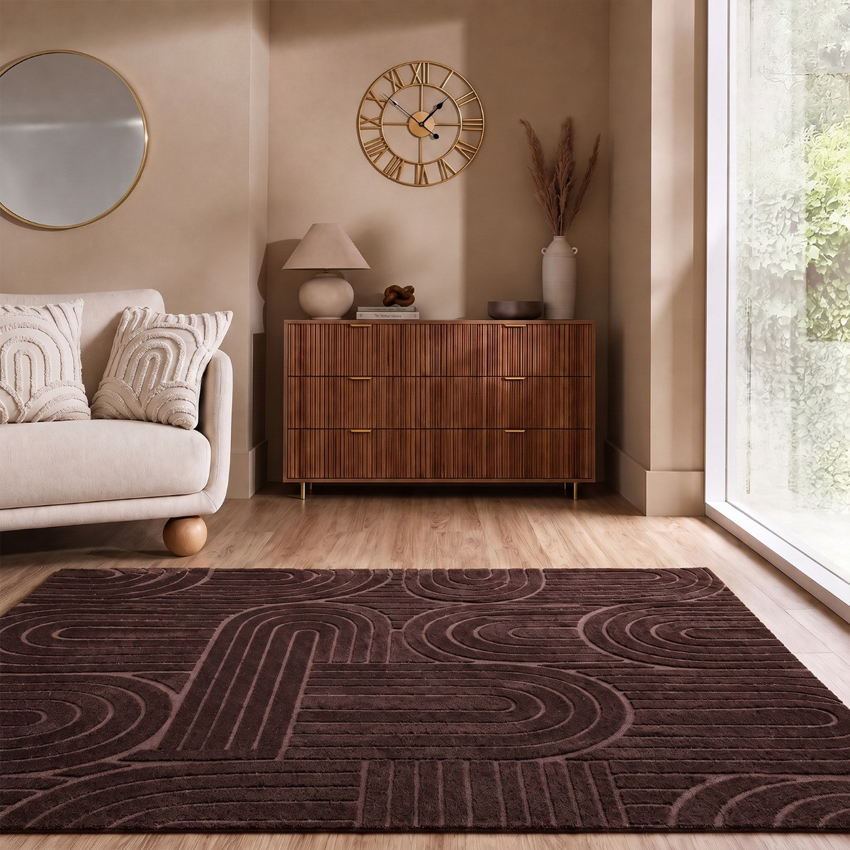 OHS Tufted Arches Rug - Coffee>