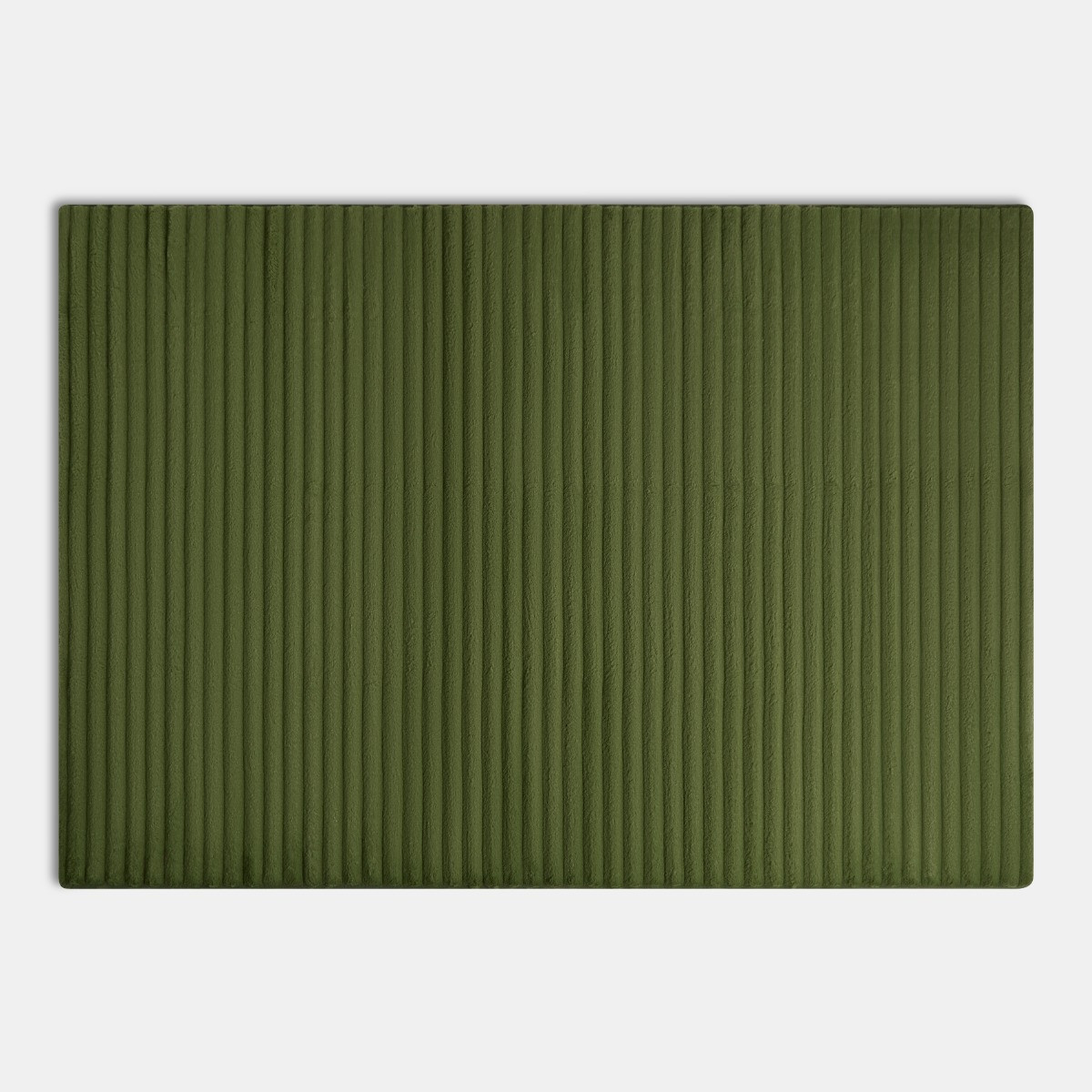 OHS Faux Fur Ribbed Rug - Woodland Green>