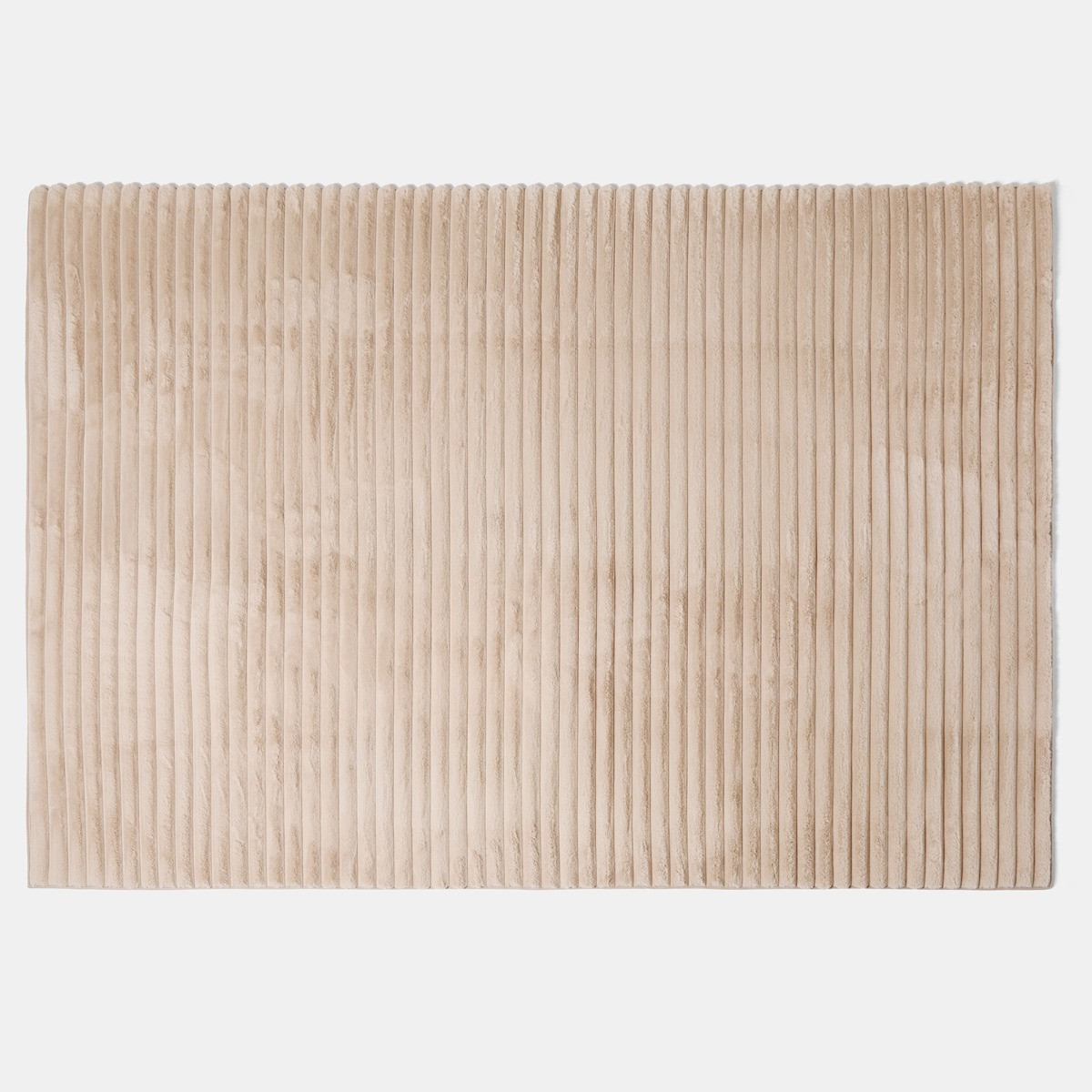 OHS Faux Fur Ribbed Rug - Mink>