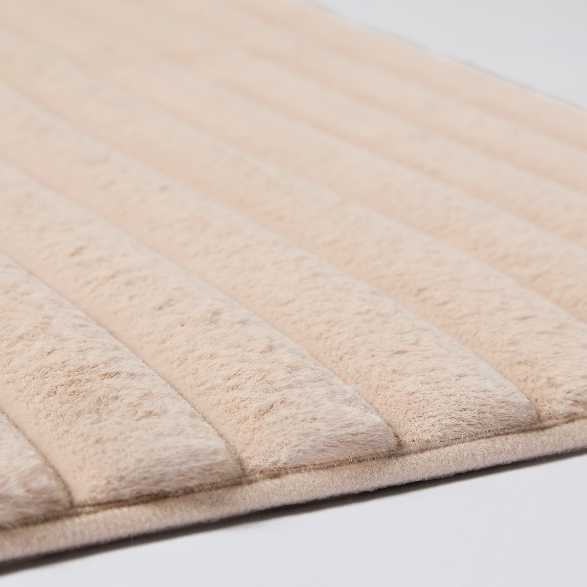 OHS Faux Fur Ribbed Rug - Mink>