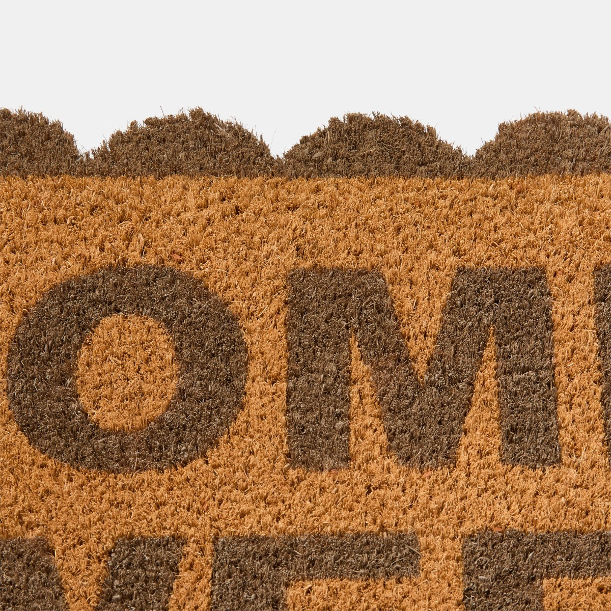OHS Scallop Edge Home Sweet Home Printed Coir Mat - Brown/Natural>