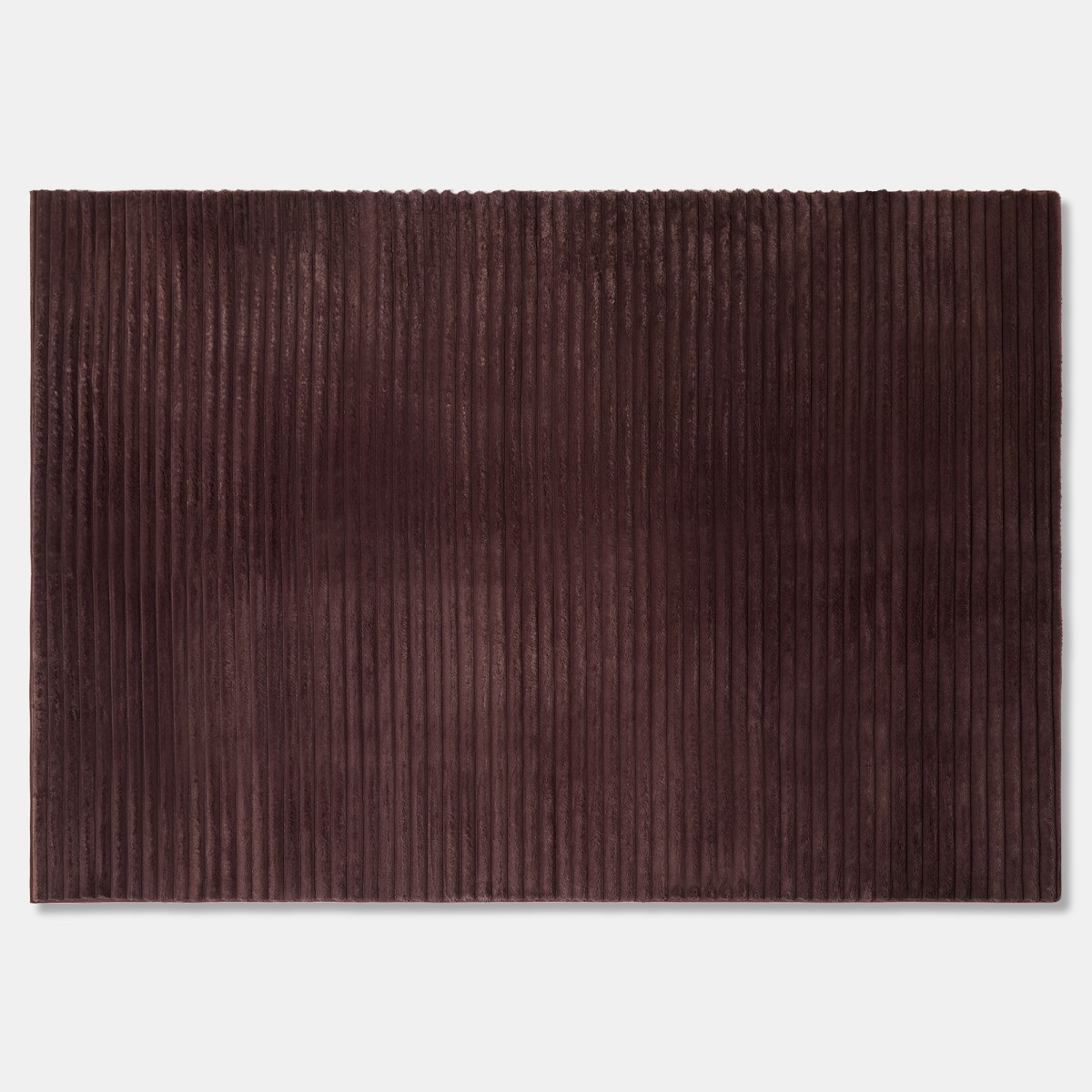 OHS Faux Fur Ribbed Rug - Brown>