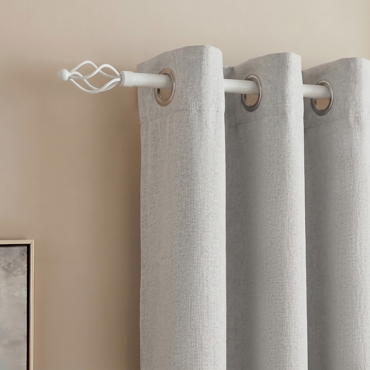 OHS Extendable Twist Curtain Pole - White>