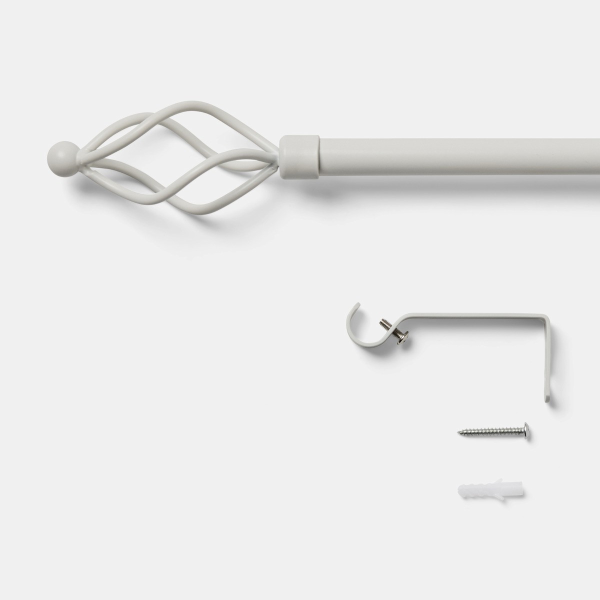 OHS Extendable Twist Curtain Pole - White>