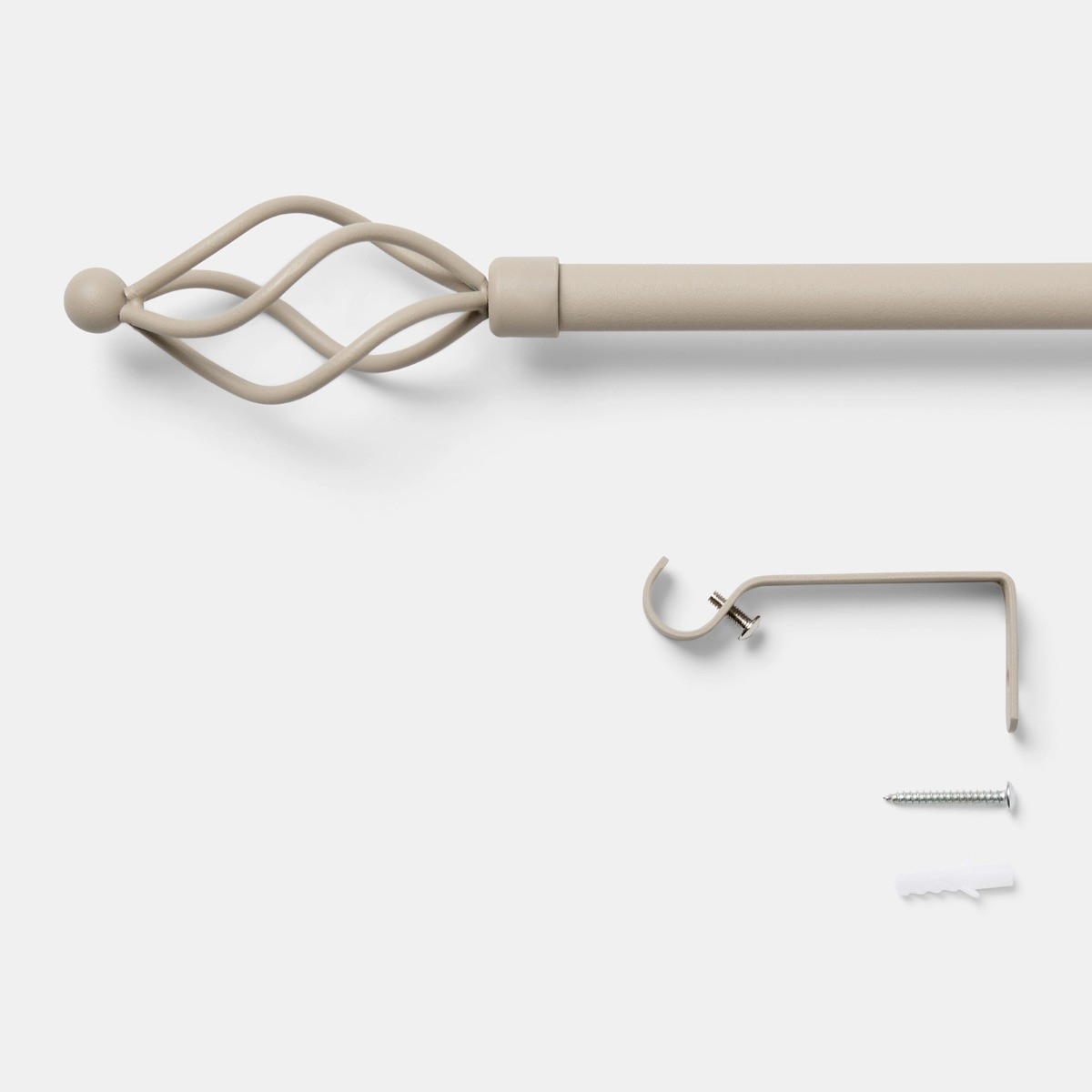 OHS Extendable Twist Curtain Pole - Natural>