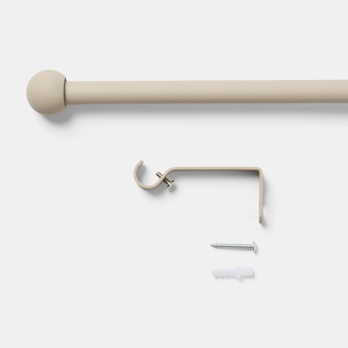 OHS Ball Extendable Curtain Pole - Natural>