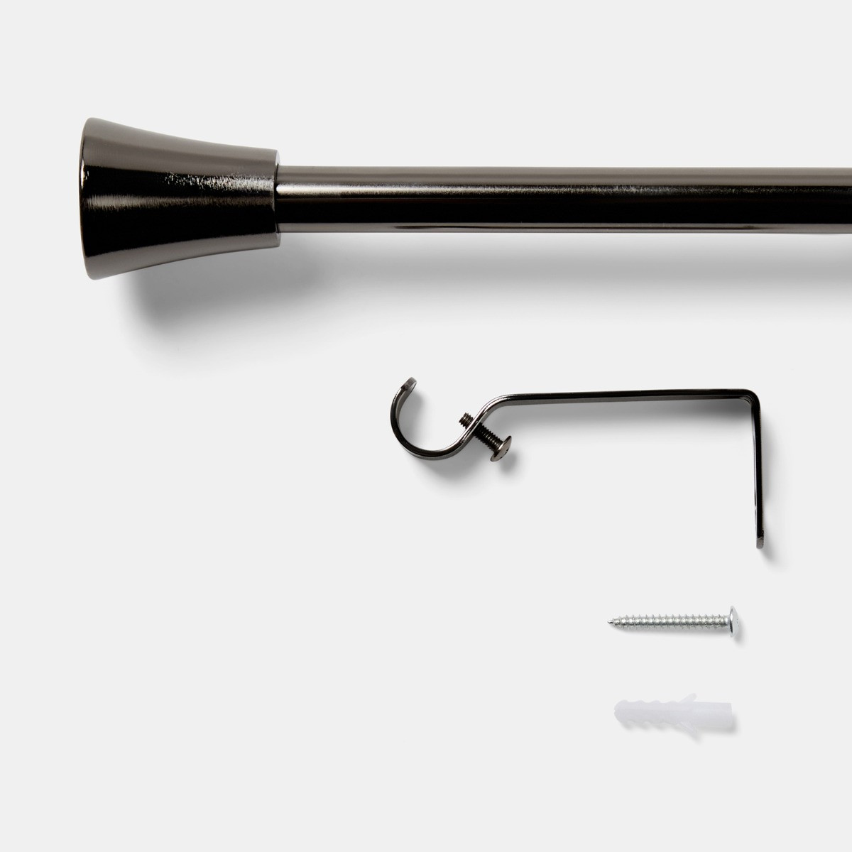 OHS Trumpet Extendable Curtain Pole - Gunmetal>