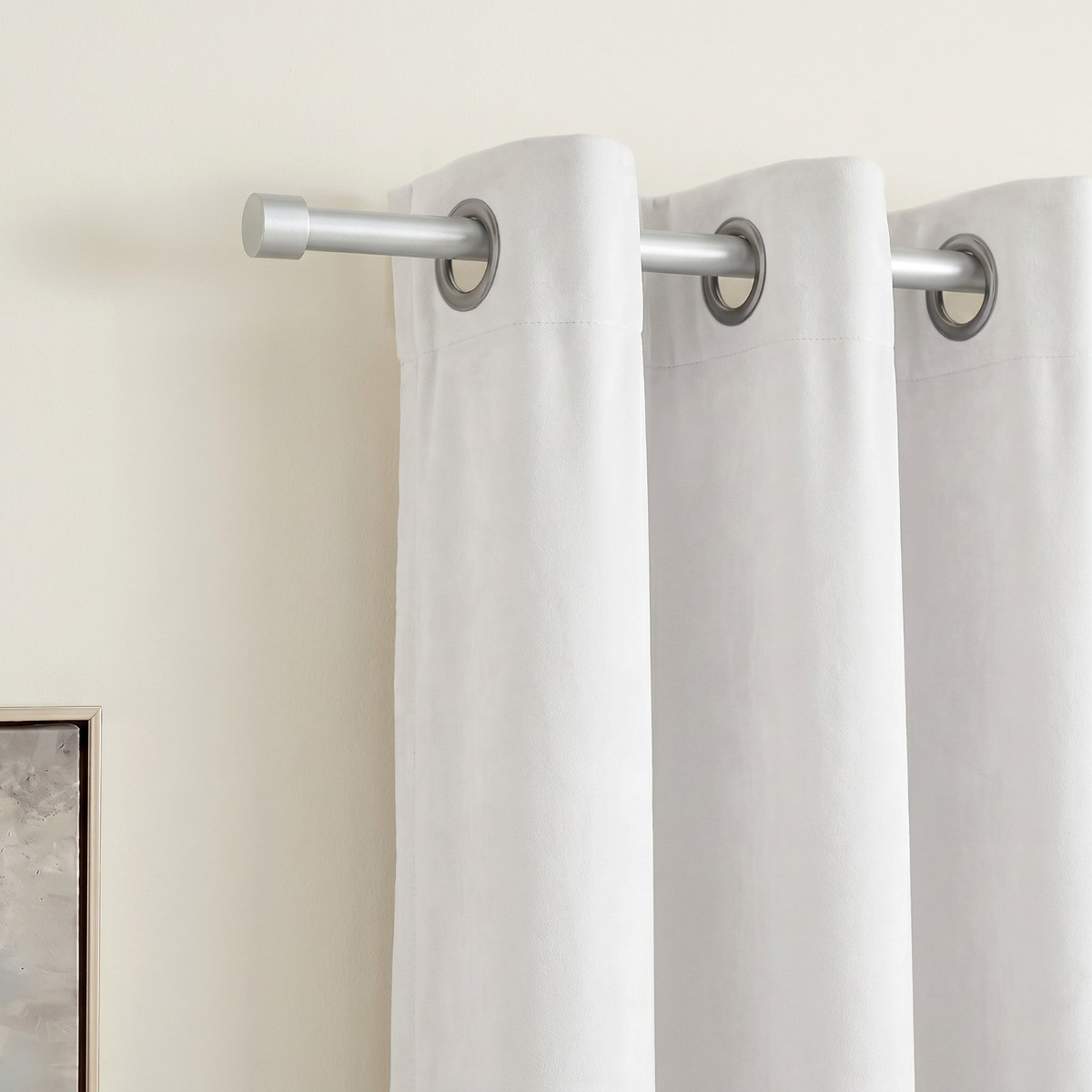 OHS Extendable Stopper Curtain Pole - Silver>