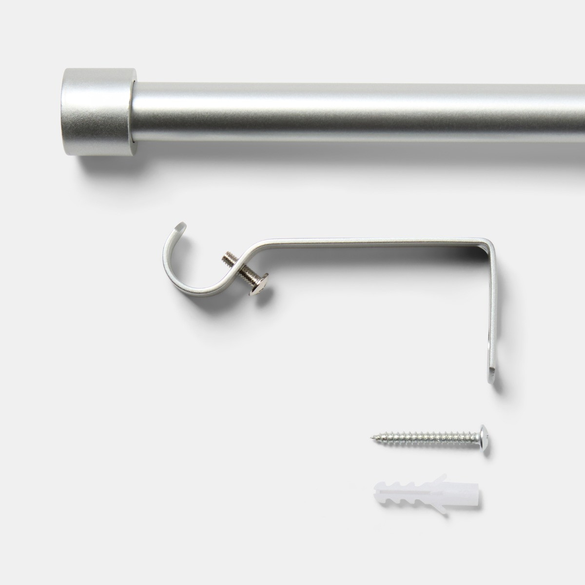 OHS Extendable Stopper Curtain Pole - Silver>