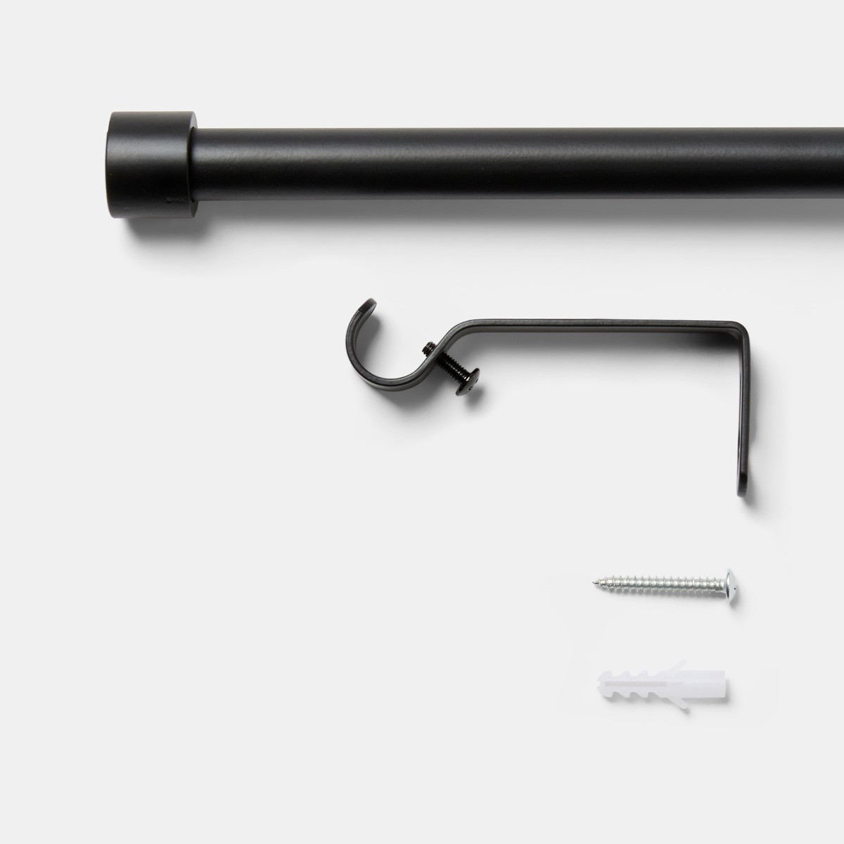 OHS Extendable Stopper Curtain Pole - Black>