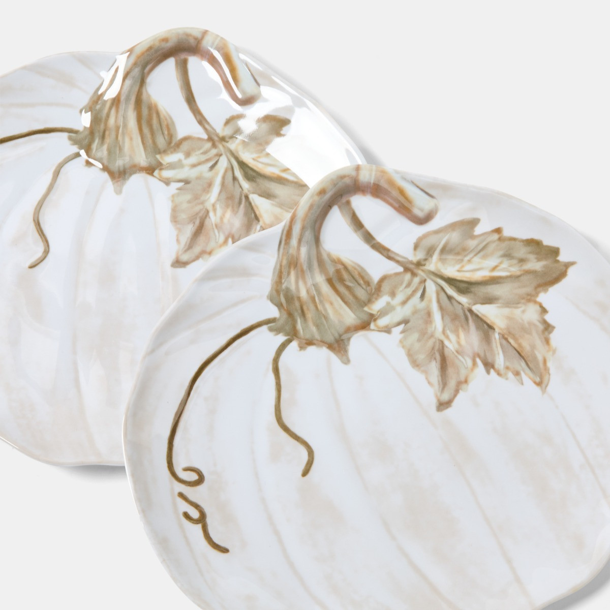 OHS 2 Pack Autumn Pumpkin Serving Platters - Natural>