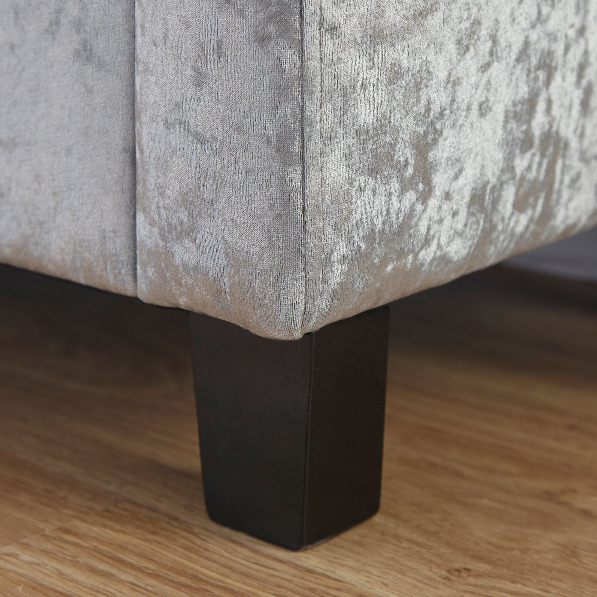 Verona Crushed Velvet Ottoman Bench - Grey>