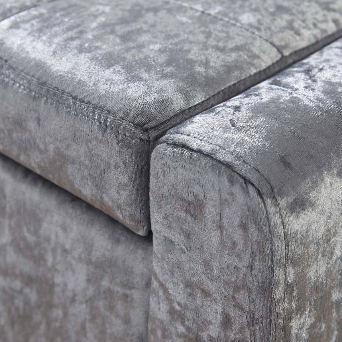 Verona Crushed Velvet Ottoman Bench - Grey>