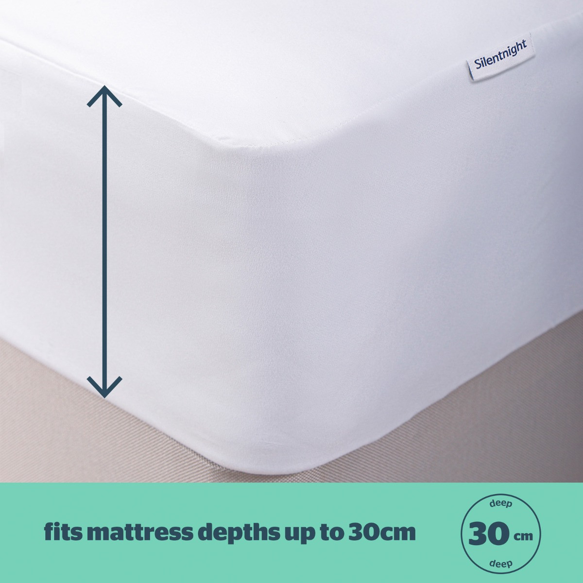 Silentnight Waterproof Mattress Protector, White Single