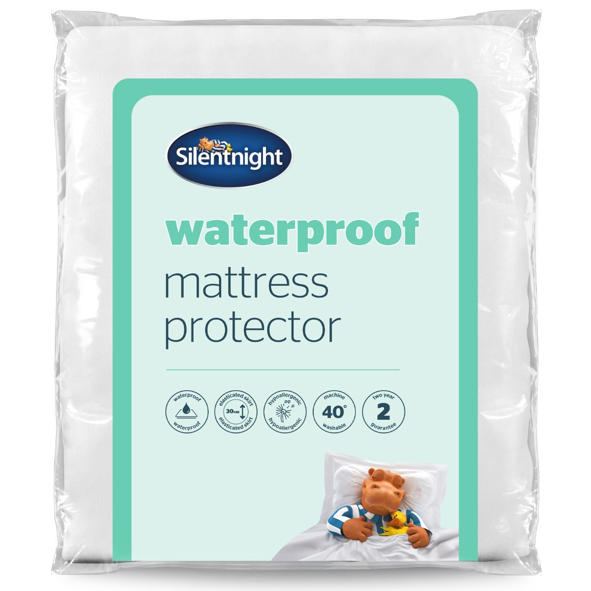 Silentnight Waterproof Mattress Protector, White Single