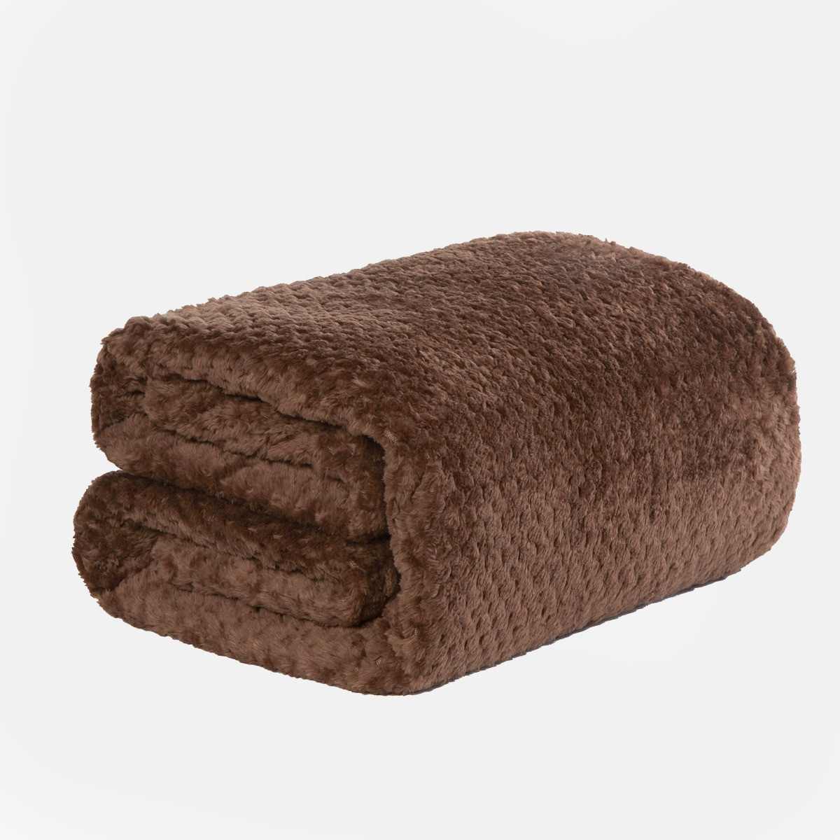 Luxury Waffle Mink Warm Throw Over Sofa Bed Soft Blanket 150 x 200cm Chocolate>