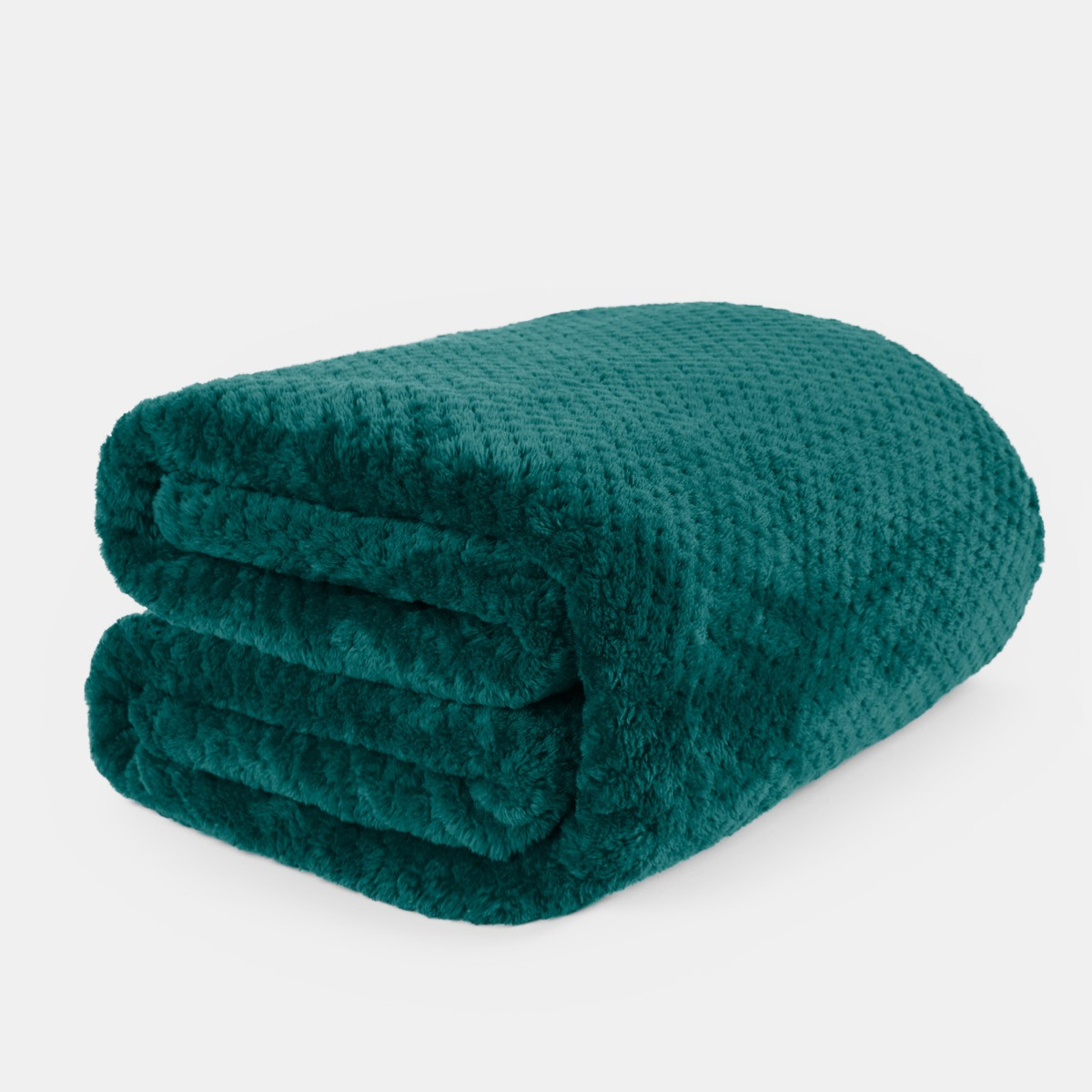 OHS Waffle Mink Throw, Teal - 150 x 200cm>