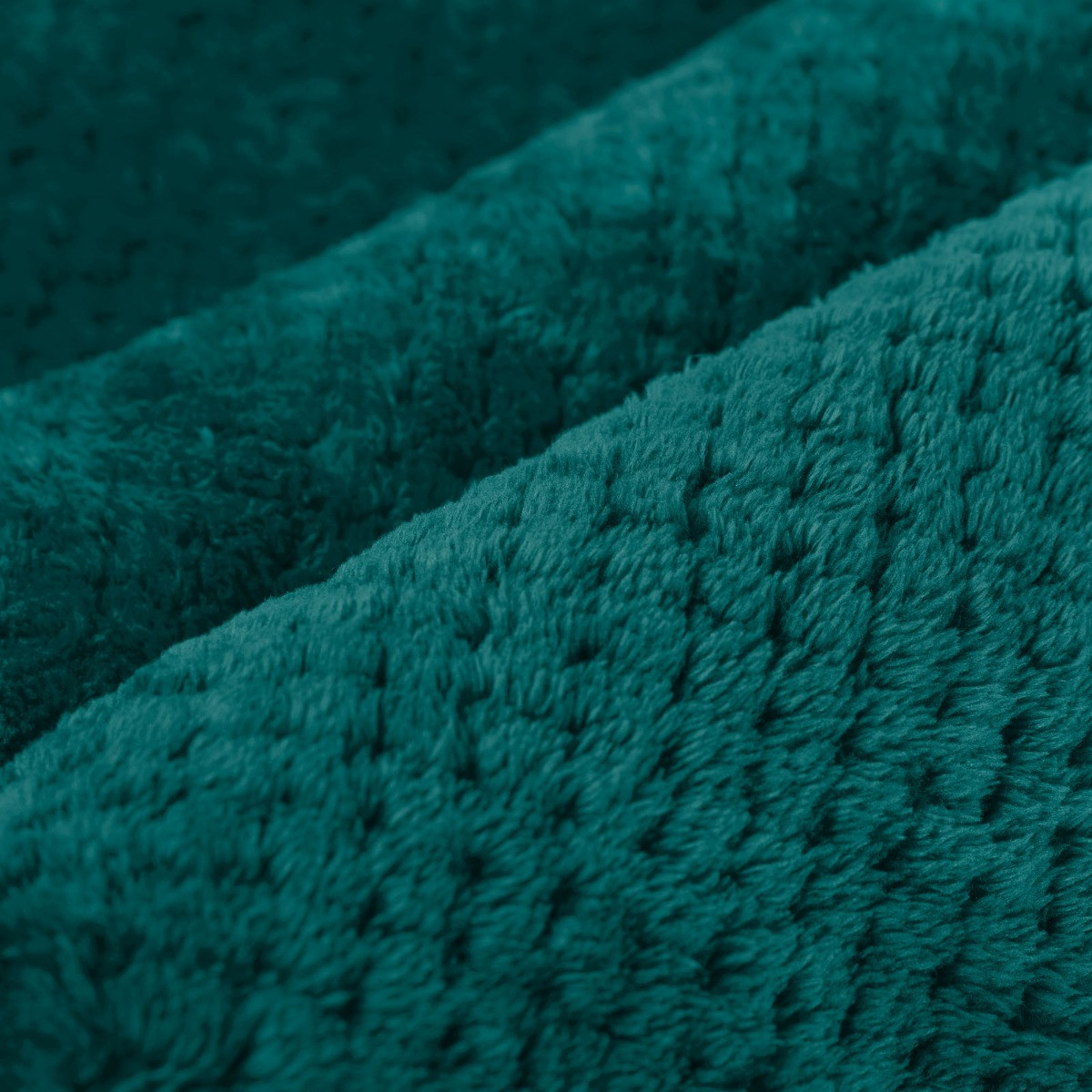 OHS Waffle Fleece Throw, Teal - 200 x 240cm>