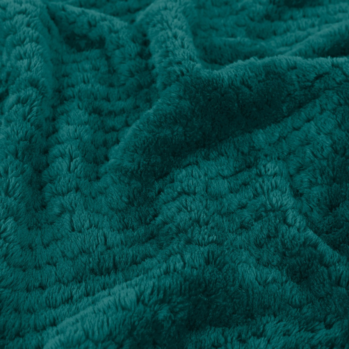 OHS Waffle Mink Throw, Teal - 150 x 200cm>