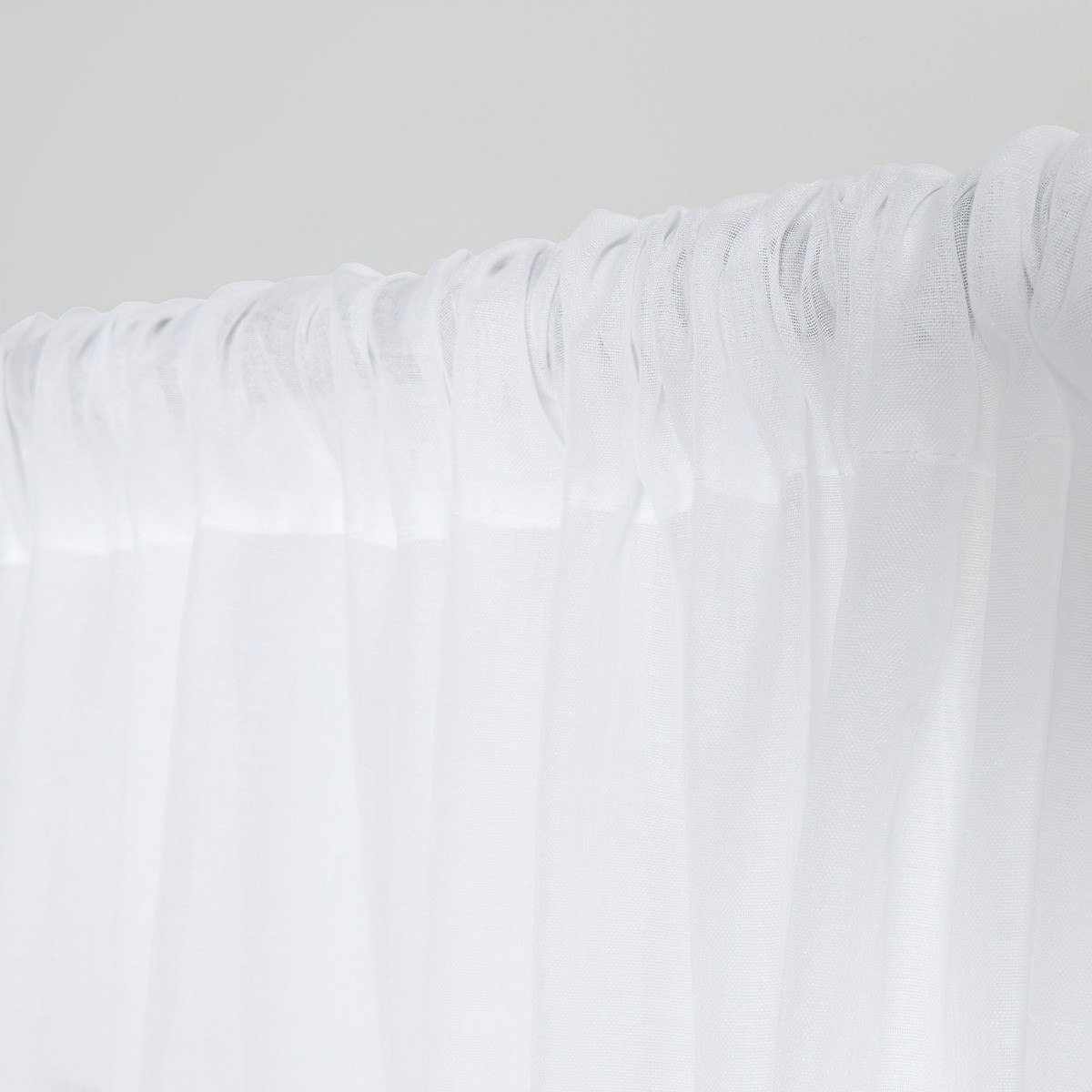 OHS Linen Look Slot Top Voile Curtains (Pair) - White>