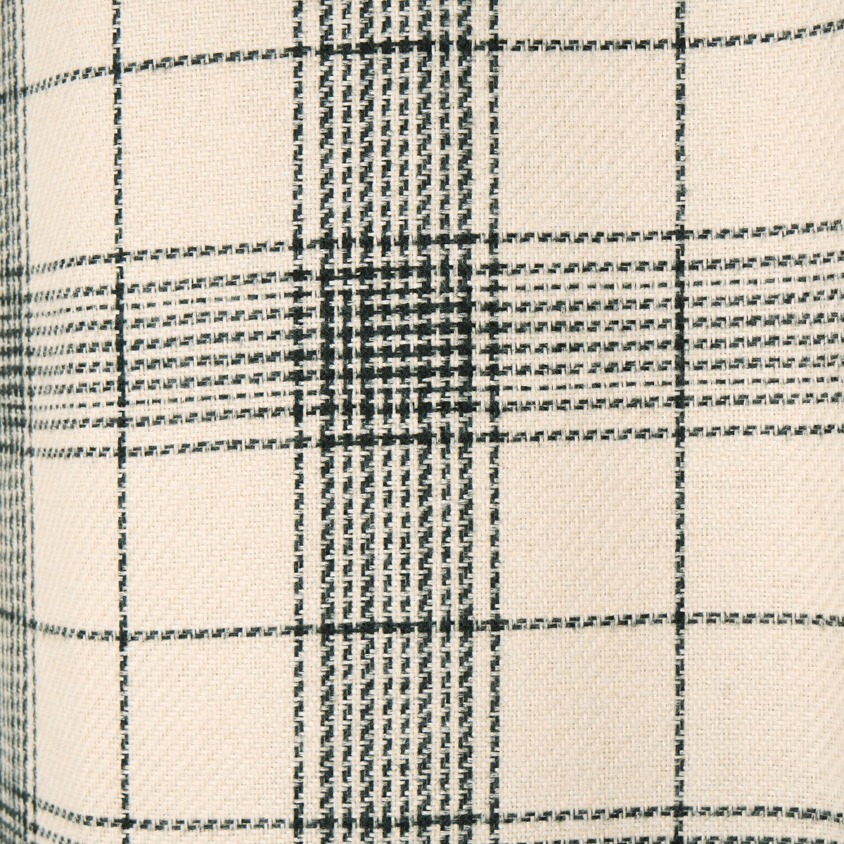 OHS Woven Texture Check Print Eyelet Blackout Curtains, Cream - 66 x 90">