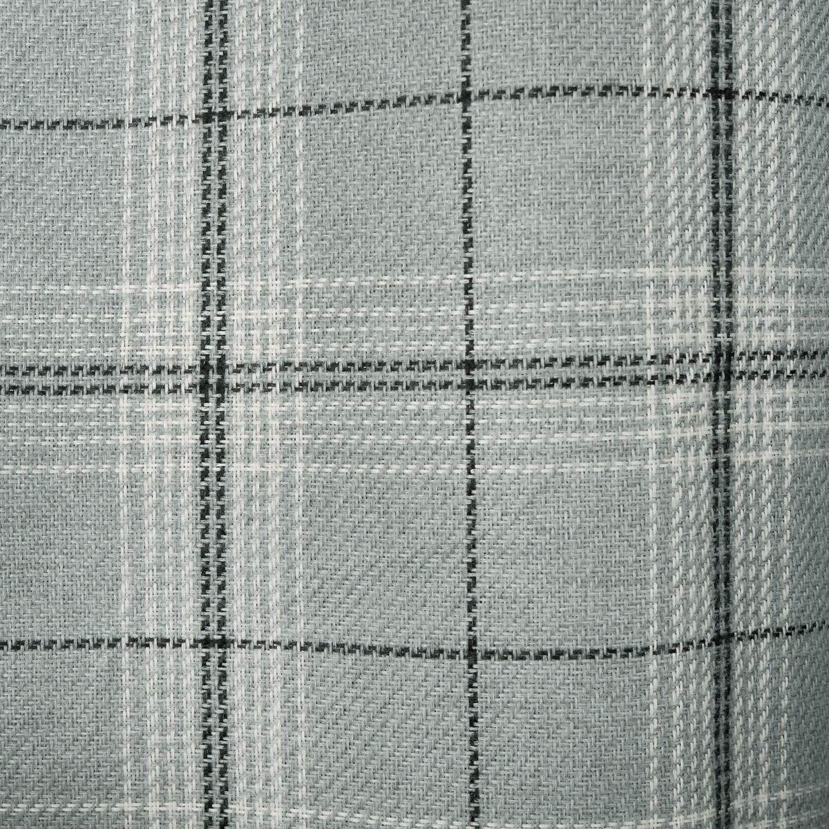 OHS Woven Check Eyelet Curtains - Grey>