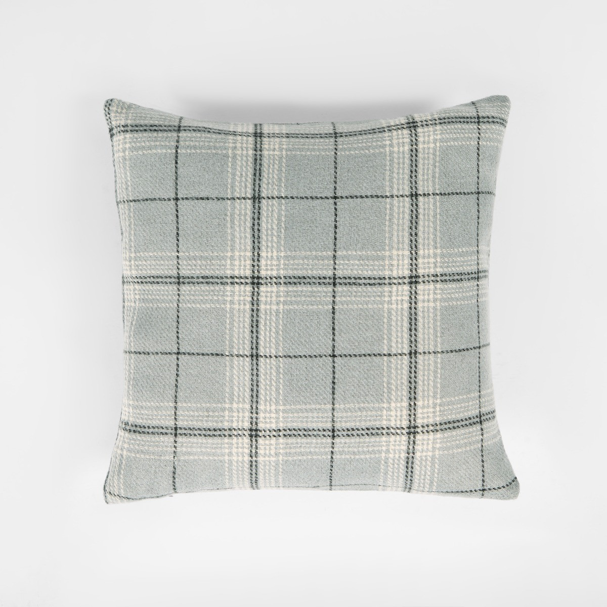 OHS 2 Pack Woven Check Cushion Covers - Grey>