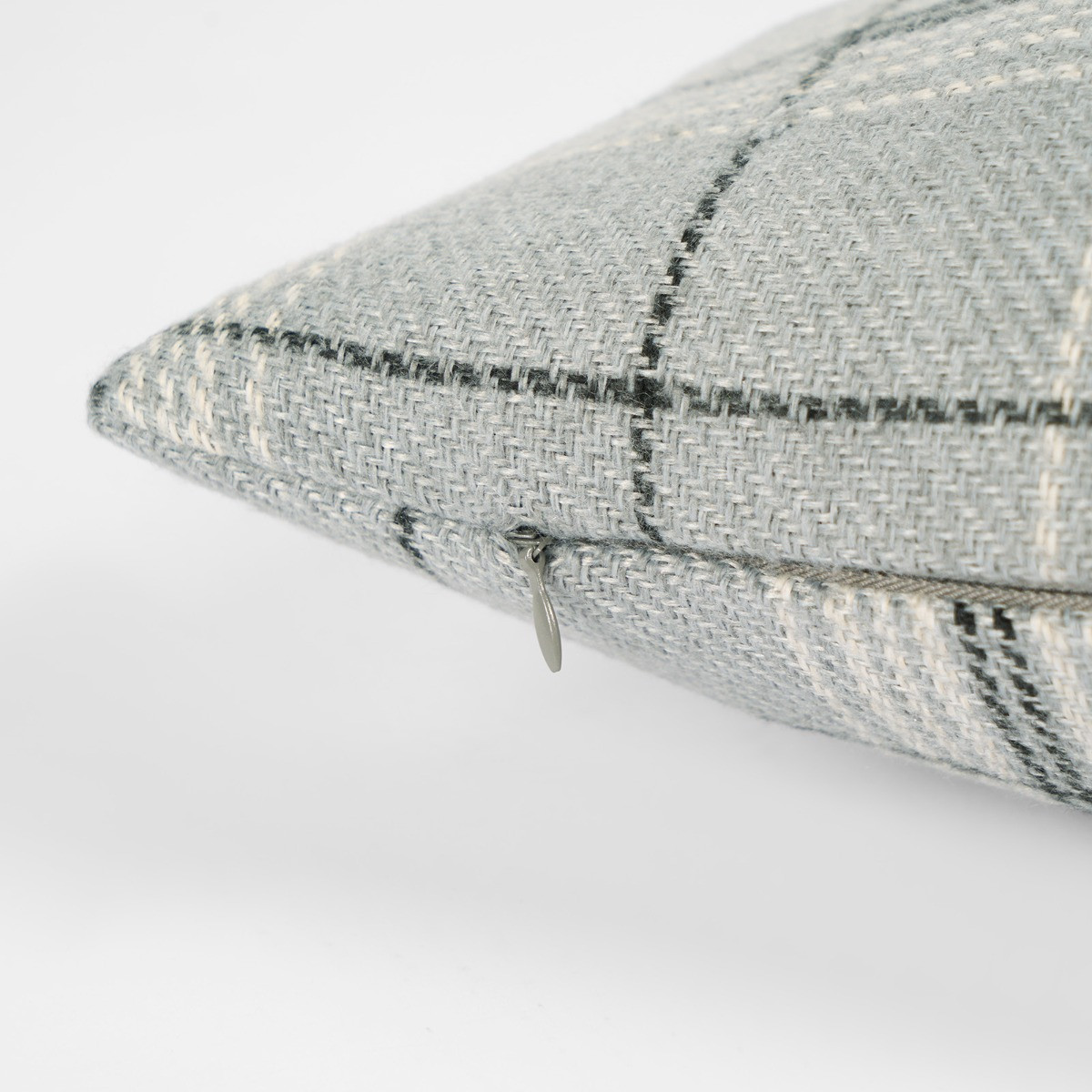 OHS 2 Pack Woven Check Cushion Covers - Grey>