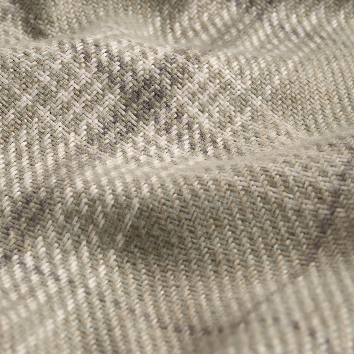 OHS Woven Texture Check Print Eyelet Blackout Curtains, Sage - 66 x 72">