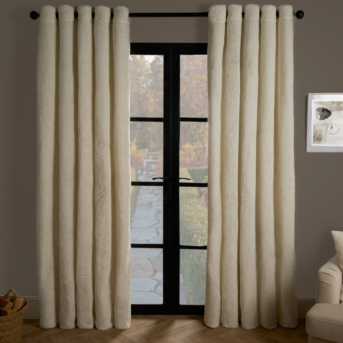OHS Teddy Thermal Curtains, Cream - 90 x 90">