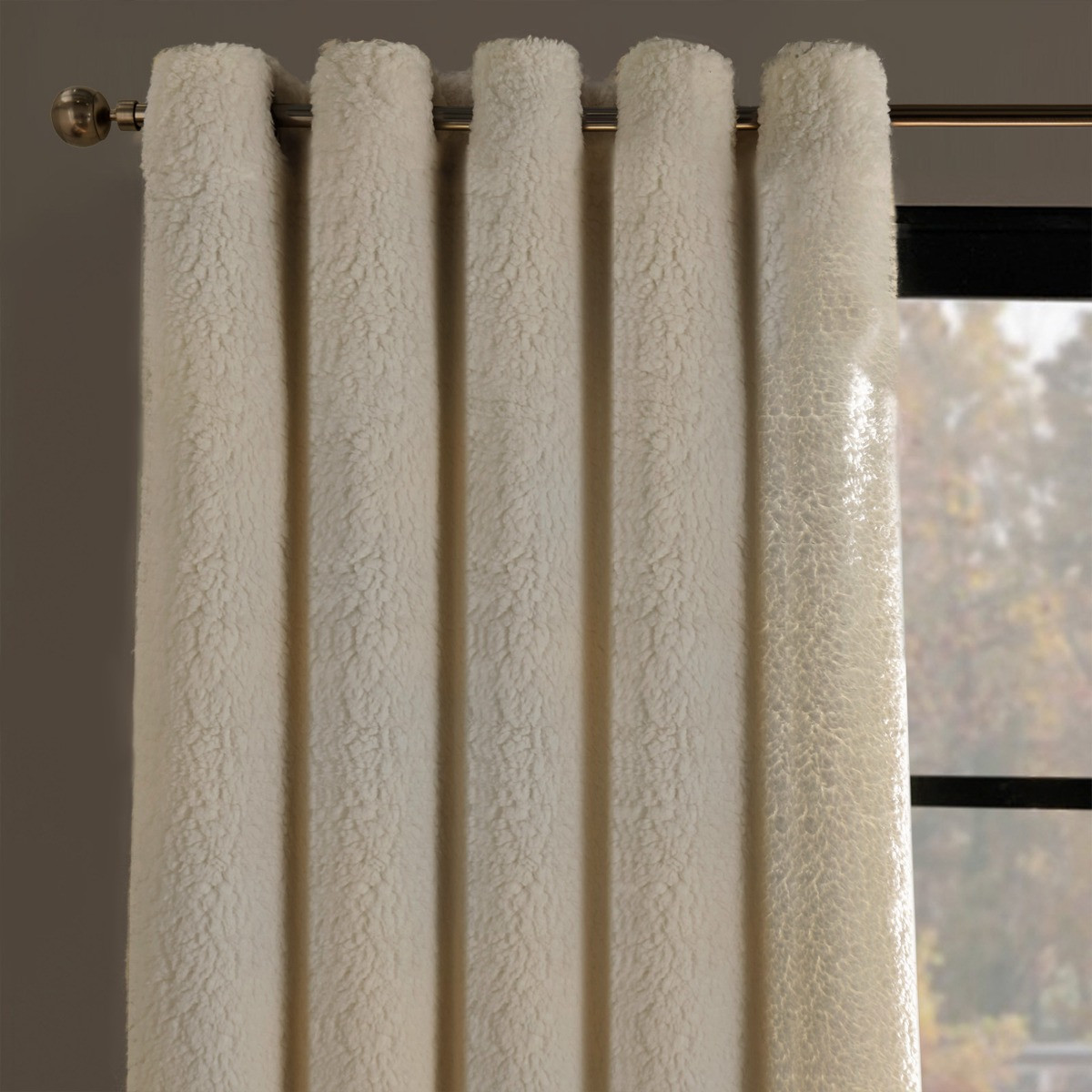 OHS Teddy Thermal Curtains, Cream - 66 x 72">