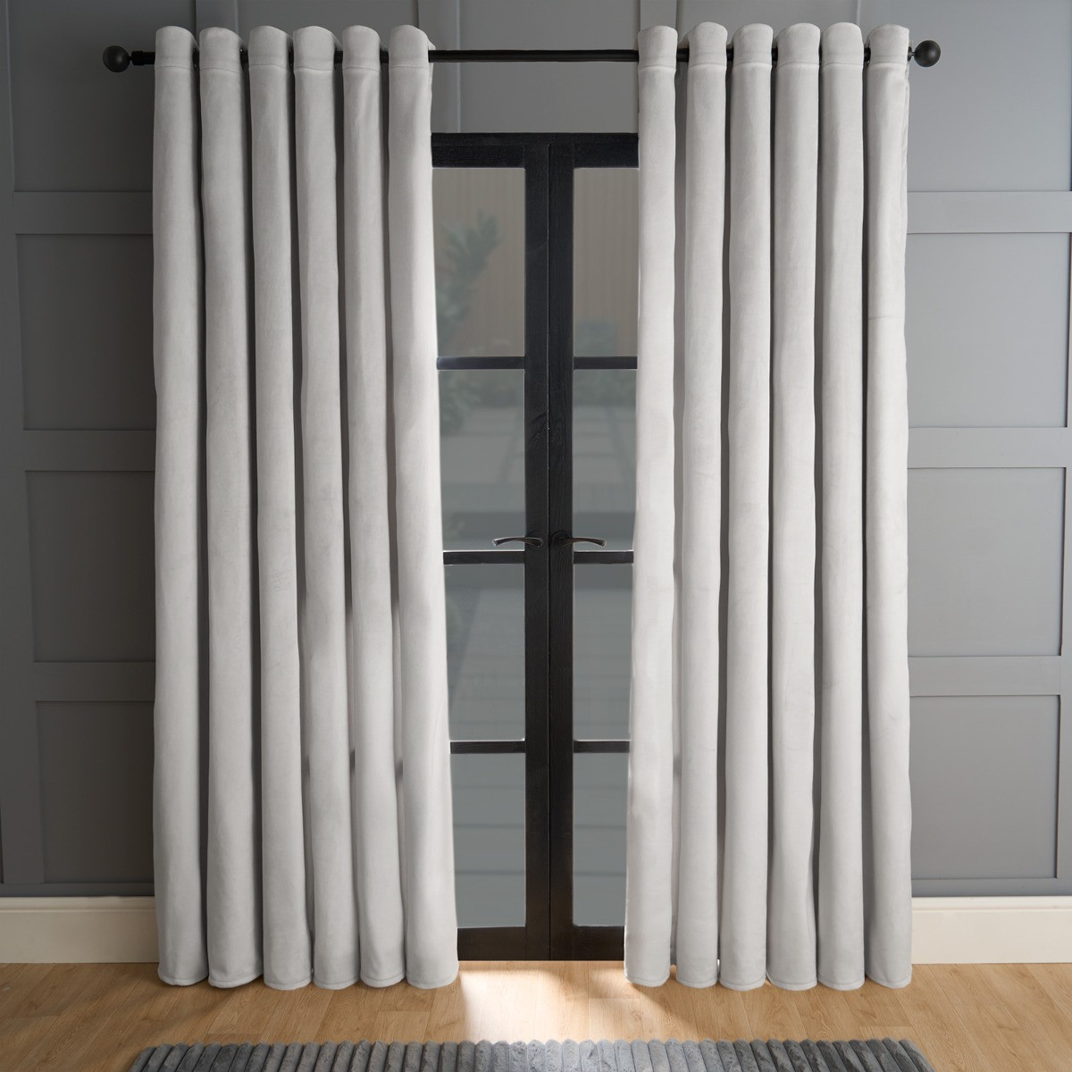 OHS Thermal Velvet Curtains, Silver  - 66 x 54">